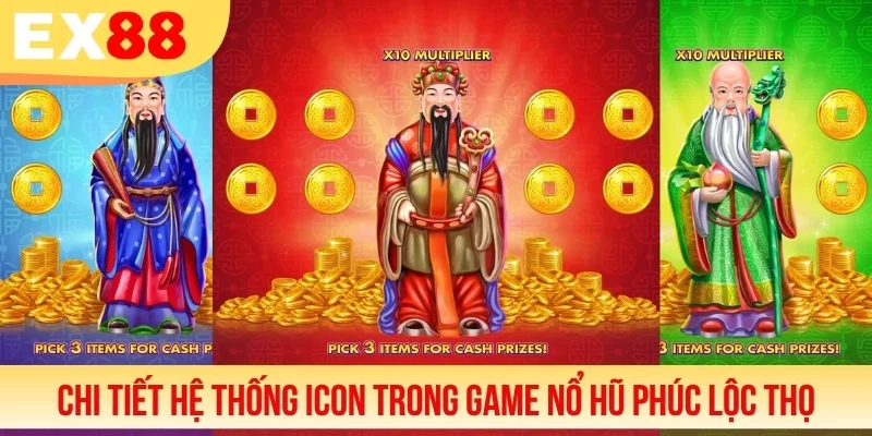 Chi tiết hệ thống icon trong game nổ hũ Phúc Lộc Thọ